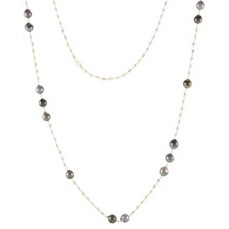 COLLIER ARGENT 925/00 17.00g MERS DU SUD TAHITI 9/10MM CERCLEE