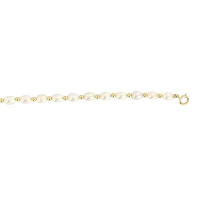 COLLIER OR JAUNE 750/00 PERLE DE CULTURE EAU DOUCE CHINE 4,5/5MM