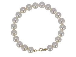 BRACELET OR JAUNE 750/00 0.45g AKOYA JAPON 8/8,5MM RONDE BLANCHE