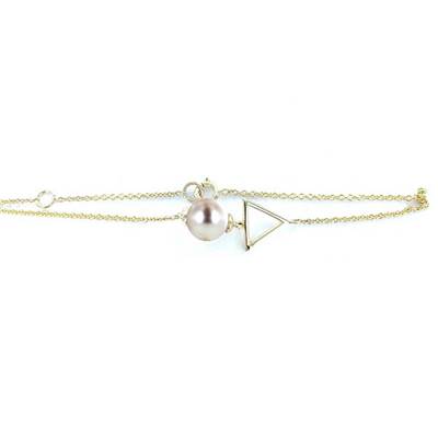 BRACELET OR JAUNE 750/00 PERLE DE CULTURE EAU DOUCE CHINE 7/7,5MM