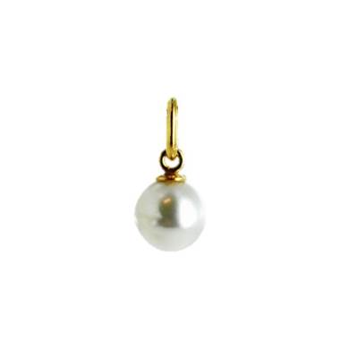 PENDENTIF OR JAUNE 375/00 PERLE DE CULTURE EAU DOUCE CHINE 7/7,5MM