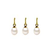 PENDENTIF OR JAUNE 375/00 PERLE DE CULTURE EAU DOUCE CHINE 5,5/6MM