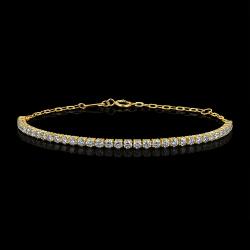 BRACELET OR JAUNE 750/00 1.68g 37 DIAMANTS RONDS 1.29CT