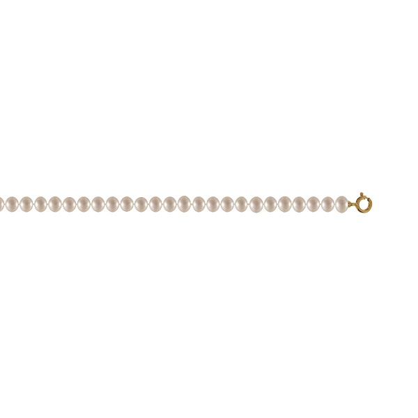 COLLIER 42 CM OR JAUNE 750/00 EAU DOUCE CHINE 6/6,5MM RONDE BLANCHE FERMOIR 1.09 GR