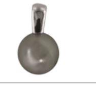 PENDENTIF OR GRIS 750/00 0.45g MER DU SUD TAHITI 12/13MM SEMI-RONDE