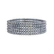 BRACELET ELASTIQUE OR JAUNE 750/00 PERLE D'EAU DOUCE CHINE 3,5/4MM