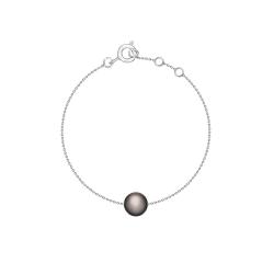 COLLIER OR ROSE 750/00 1.28g EAU DOUCE CHINE 9/9,5MM SEMI-RONDE ROSE