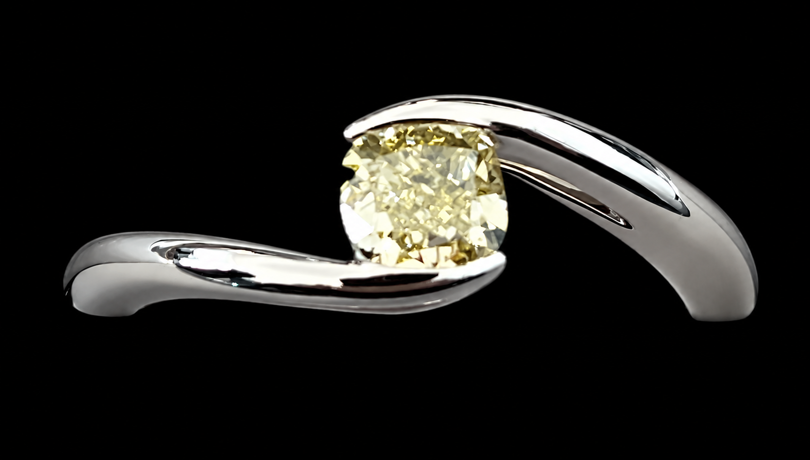 BAGUE OR GRIS 750/00 3.39g 1 DIAMANT 0.61CT
