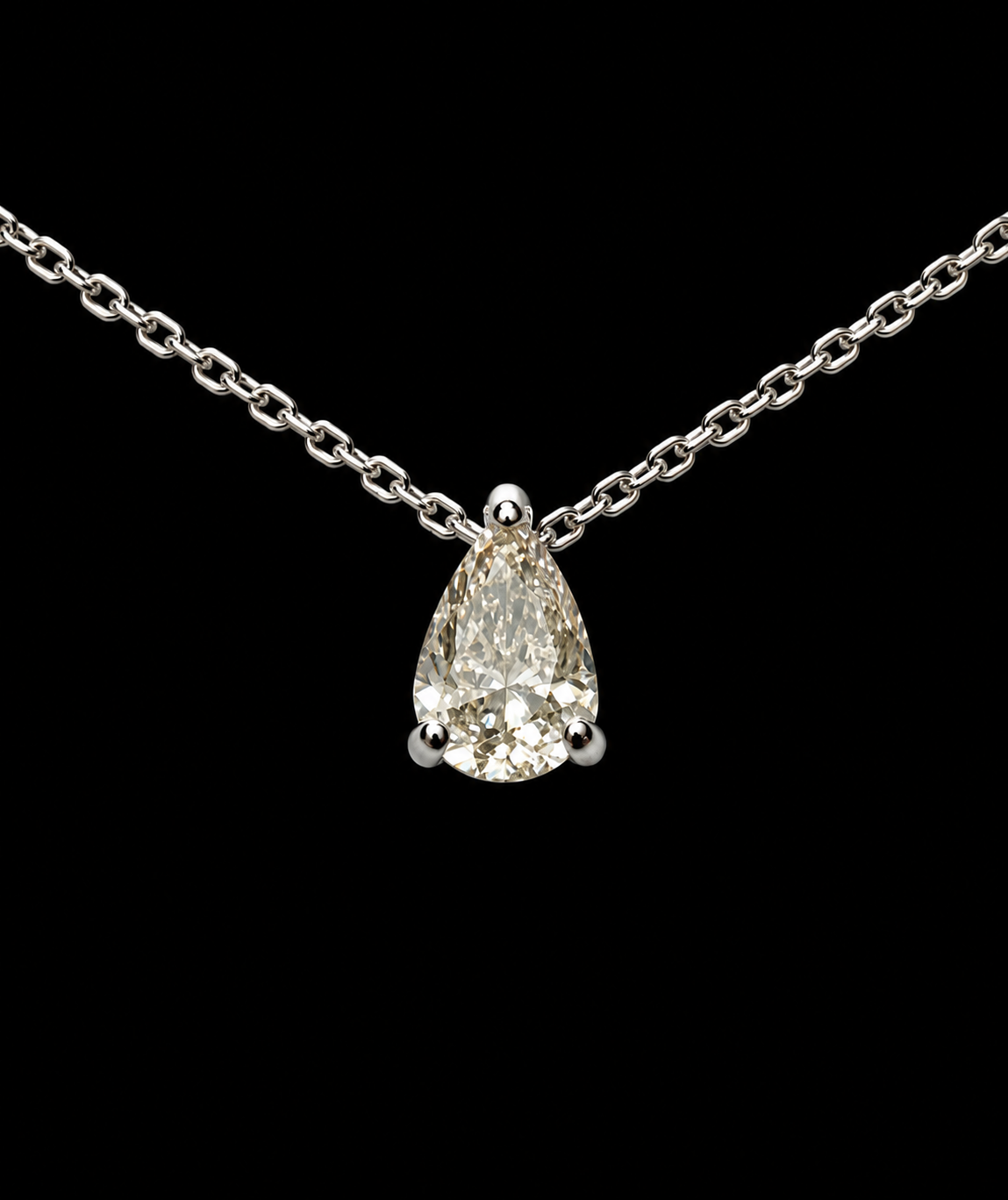 COLLIER OR GRIS 750/00 1.89g 1 DIAMANT CERT GIA 0.76 CT