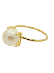 BAGUE OR JAUNE 750/00 PERLE DE CULTURE EAU DOUCE CHINE 8/8,5MM