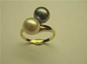 BAGUE OR JAUNE 750/00 PERLE DE CULTURE EAU DOUCE CHINE 7,5/8MM