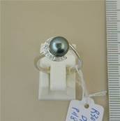 BAGUE OR GRIS 750/00 PERLE DE CULTURE MERS DU SUD TAHITI 8/9MM