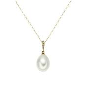 COLLIER OR JAUNE 750/00 PERLE DE CULTURE EAU DOUCE CHINE 10,5/11MM