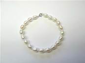 BRACELET OR GRIS 375/00 EAU DOUCE 6/6,5MM