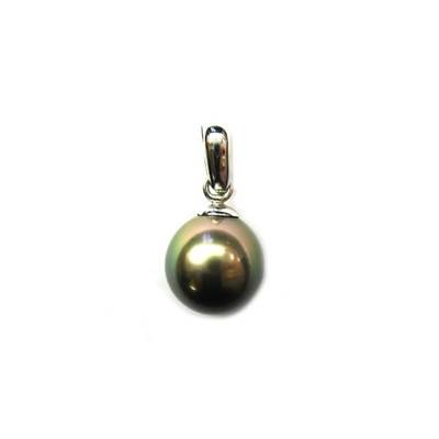 PENDENTIF OR GRIS 375/00 PERLE DE CULTURE DES MERS DU SUD TAHITI
