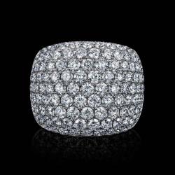 BAGUE OR GRIS 750/00 8.75g 115 DIAMANTS RONDS 5.03CT