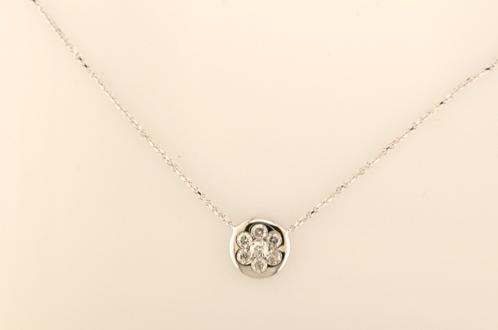 COLLIER OR GRIS 750/00 3.13g 7 DIAMANTS 0.42CT