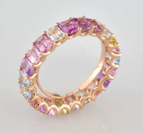 BAGUE OR ROSE 750/00 2.85g 22 SAPHIR 5.94 T53