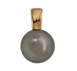 PENDENTIF OR JAUNE 750/00 0.45g MER DU SUD TAHITI 12MM SEMI-RONDE
