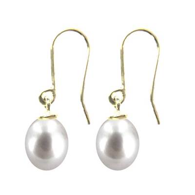 BO OR JAUNE 750/00 PERLE DE CULTURE EAU DOUCE CHINE 7,5/8MM