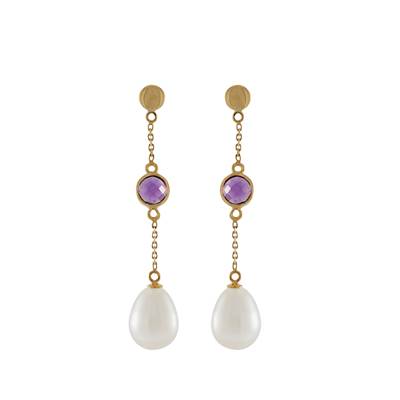 BO OR JAUNE 375/00 PERLE DE CULTURE EAU DOUCE CHINE 7,5/8MM