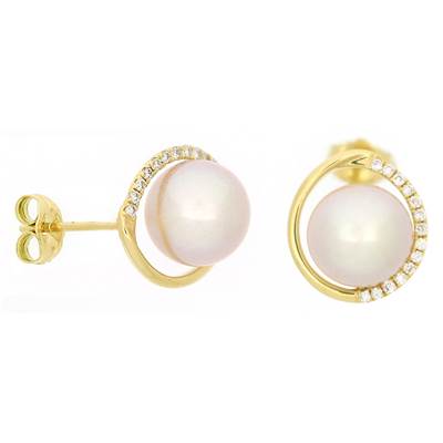 BO OR JAUNE 750/00 PERLE DE CULTURE EAU DOUCE CHINE 8,5/9MM