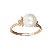 BAGUE OR ROSE 750/00 PERLE DE CULTURE EAU DOUCE CHINE 7,5/8MM