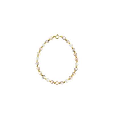BRACELET OR JAUNE 750/00 PERLE DE CULTURE EAU DOUCE CHINE 4,5/5MM