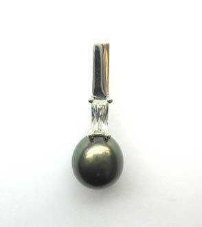 PENDENTIF ARGENT 925/00 2.45g MERS DU SUD TAHITI 10/10,5MM POIRE ARGENT