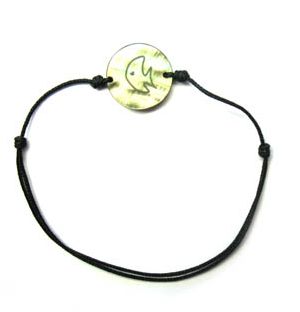 BRAC NACRE POISSON 14MM+COTON