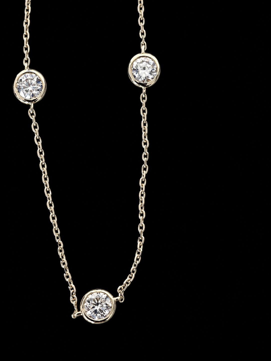 BRACELET OR JAUNE 750/00 1.45g 3 DIAMANTS RONDS 0.75CT