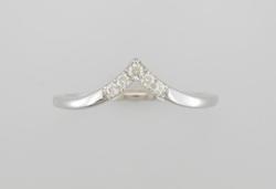 BAGUE OR GRIS 750/00 2.52g 5 DIAMANT 0.09CT T54