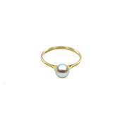 BAGUE OR JAUNE 750/00 PERLE DE CULTURE AKOYA JAPON 6/6,5MM