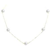 COLLIER OR JAUNE 750/00 PERLE DE CULTURE EAU DOUCE CHINE 8/8,5MM