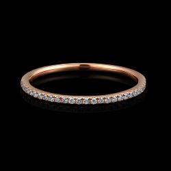 BAGUE OR ROSE 750/00 0.98g 55 DIAMANTS RONDS 0.25CT