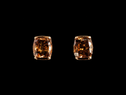 BO OR ROSE 750/00 1.60g 2 DIAMANTS COUSSIN DE COULEUR 1.04CT