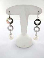 BO ARGENT 925/00 4.00g EAU DOUCE CHINE 10/10,5MM POIRE BLANCHE