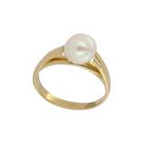 BAGUE OR JAUNE T47 750/00 PERLE DE CULTURE AKOYA JAPON
