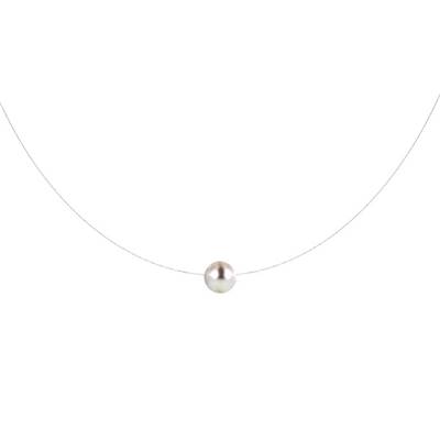 COLLIER OR JAUNE 750/00 PERLE DE CULTURE EAU DOUCE CHINE 9/9,5MM