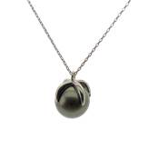 COLLIER OR GRIS 750/00 PERLE DE CULTURE MERS DU SUD TAHITI 10/11MM