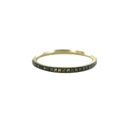 BAGUE OR JAUNE 750/00 25 DIAMANTS BRUNS 0.12CT