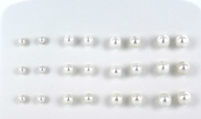 LOT DE 12 BO OR JAUNE 750/00 EAU DOUCE CHINE 4MM / 5MM / 6MM / 7MM RONDE BLANCHE POUSSETTES 4.08 GR