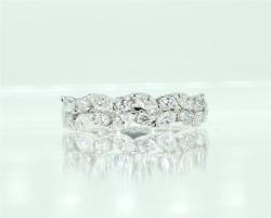 BAGUE OR GRIS 750/00 4.37g DIAMANT BLANC T54