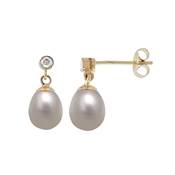 BO OR JAUNE 375/00 PERLE DE CULTURE EAU DOUCE CHINE 7/7,5MM