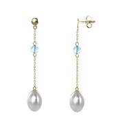 BO OR JAUNE 375/00 PERLE DE CULTURE EAU DOUCE CHINE 7/7,5MM