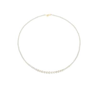 COLLIER OR JAUNE 750/00 PERLE DE CULTURE EAU DOUCE CHINE 2/5MM