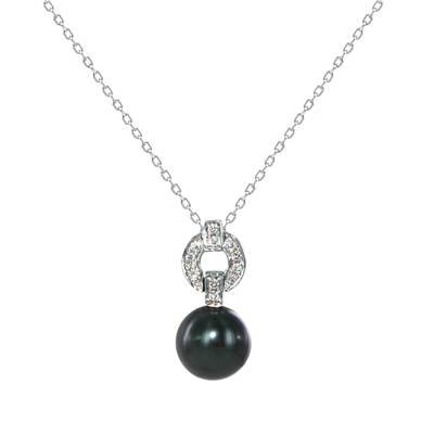 COLLIER OR GRIS  750/00 PERLE DE CULTURE MER DU SUD TAHITI
