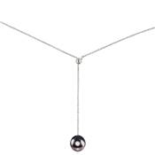 COLLIER OR GRIS 750/00 PERLE DE CULTURE MERS DU SUD TAHITI