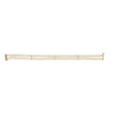 BRACELET OR JAUNE 750/00 PERLE DE CULTURE EAU DOUCE CHINE 5/5,5MM