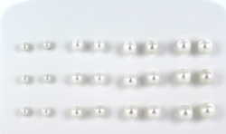 LOT DE 12 BO OR JAUNE 750/00 EAU DOUCE CHINE 4MM / 5MM / 6MM / 7MM RONDE BLANCHE POUSSETTES 4.08 GR
